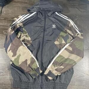 Adidas Windbreaker double zipper black and camo